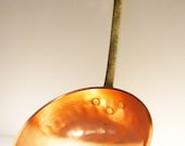 Antique Copper Bowl Ladle with Brass Handle Hand Hammered