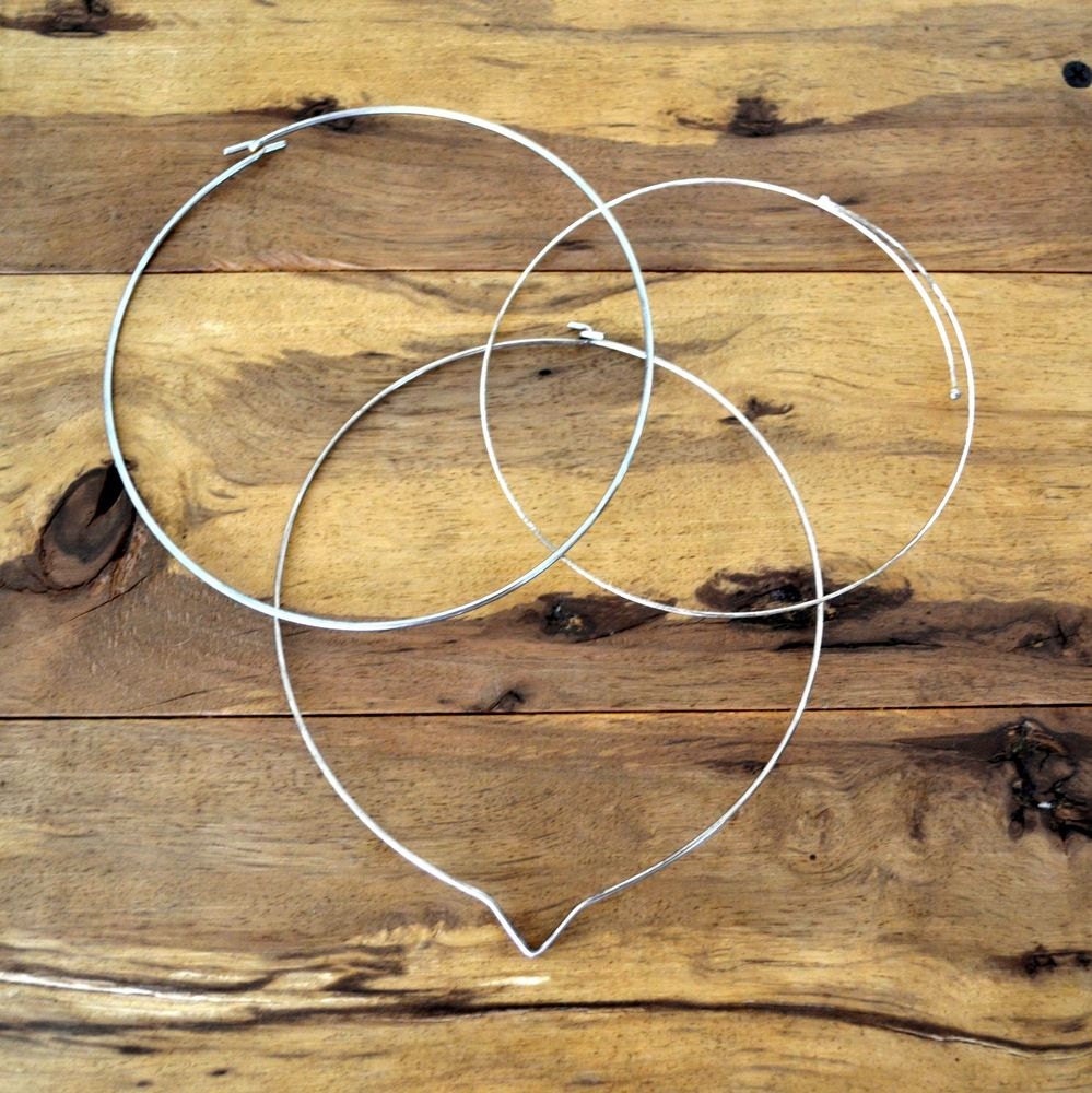 Skinny Silver Necklaces Set of Three Vintage 1970s Chokers