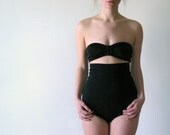 Black extra high waisted swimsuit bottoms