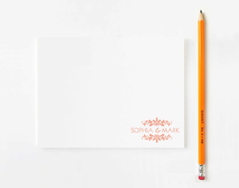 Wedding Thank You Cards // Couple Thank You Cards // Custom Flat Notecards - ModernPinkPaper