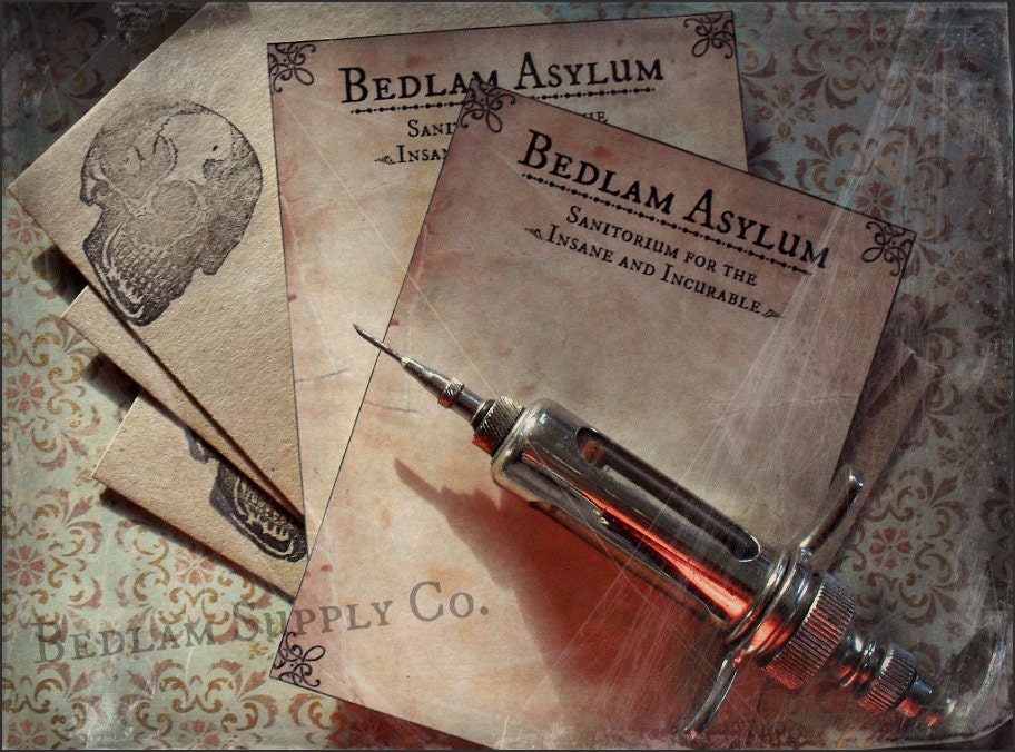Asylum for the Insane - Stationary Set with Envelopes