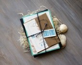 Destination Chic - Beach Wedding Invitations - Aqua, Brown Kraft, Navy Twine, Ivory - Purchase for a Sample