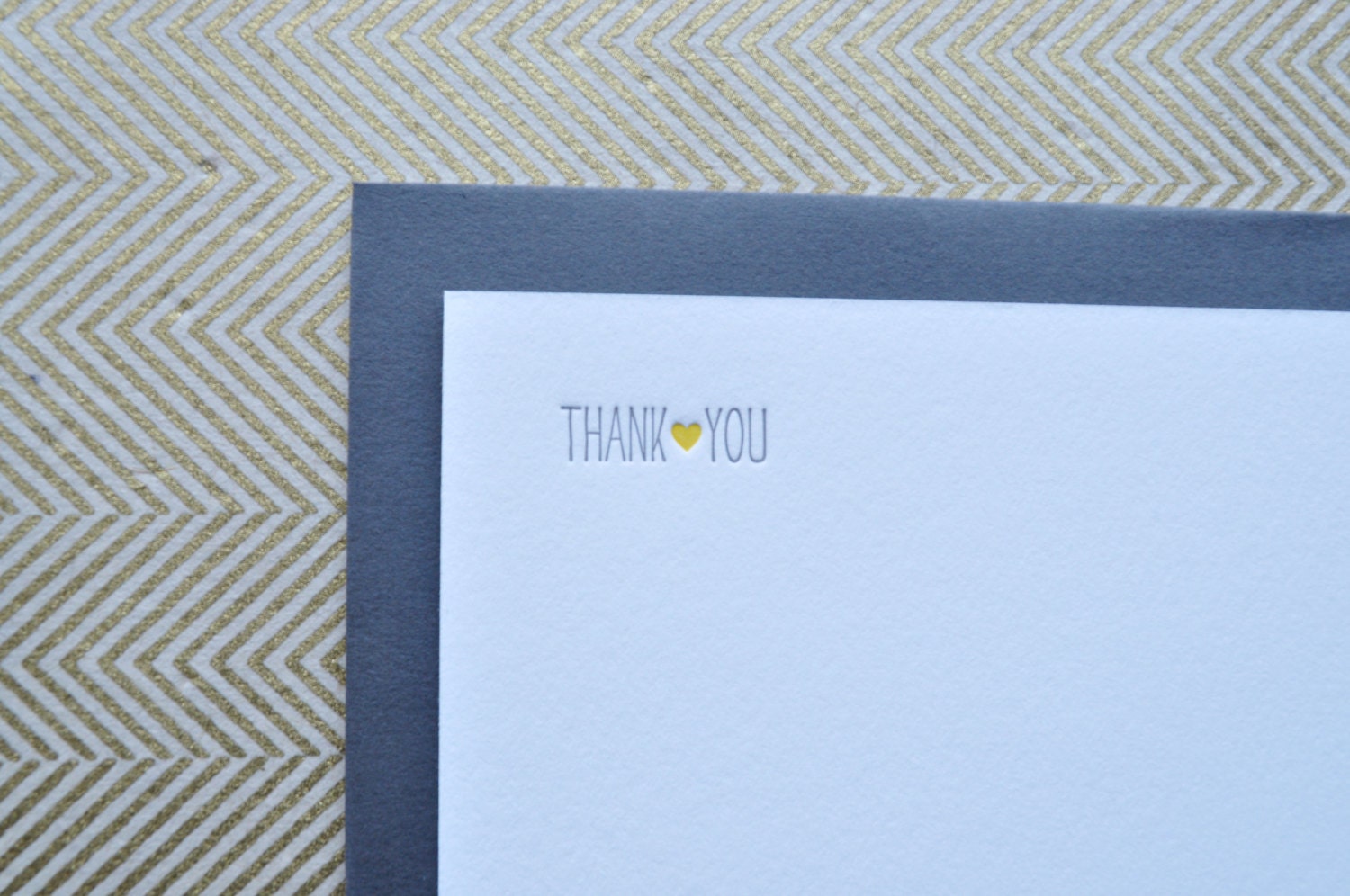 heart letterpress thank you cards