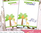 Baby Giraffe / Jungle Theme Custom Words of Wisdom Cards - DIY You Print - Boy, Girl, Gender Neutral - Pick Your Colors Il_170x135