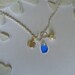 Blue sea glass necklace with shell. Beach glass sea glass jewelry.