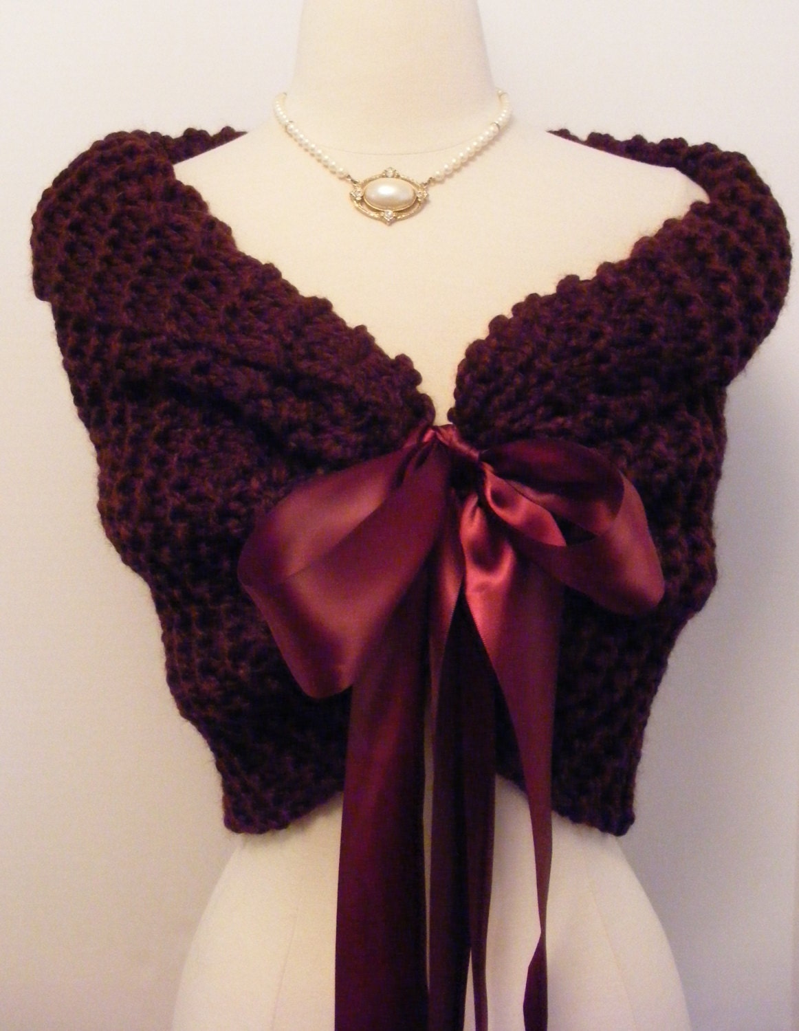 Bride Bolero / Wedding Shawl / Shrug / Bridal Shawl / Burgundy Shawl / Red Shawl / Custom Made