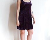 VTG Purple Crushed Velvet Mini Dress M