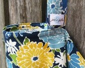 Nursing Cover Up- Blue with Big Yellow Flowers, Navy Breastfeeding Cover with Large Floral Pattern