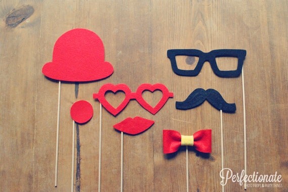 Felt Carnival Props Set of 7- soft & stiff felt // Wedding Photo Props // Wedding Photo Booth Props // Circus Theme Props // Carnival Theme