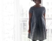 Pure linen dress tunic for women. Checkers oatmeal and white. Japanese style. Size M. Italian raw linen. Ready to ship.