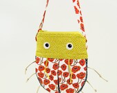 Cross Body Purse by MinneBites / Handmade Yellow Orange Purse - Accessory for Girls - Cute Girls Purse - Animal Bag, ready to ship