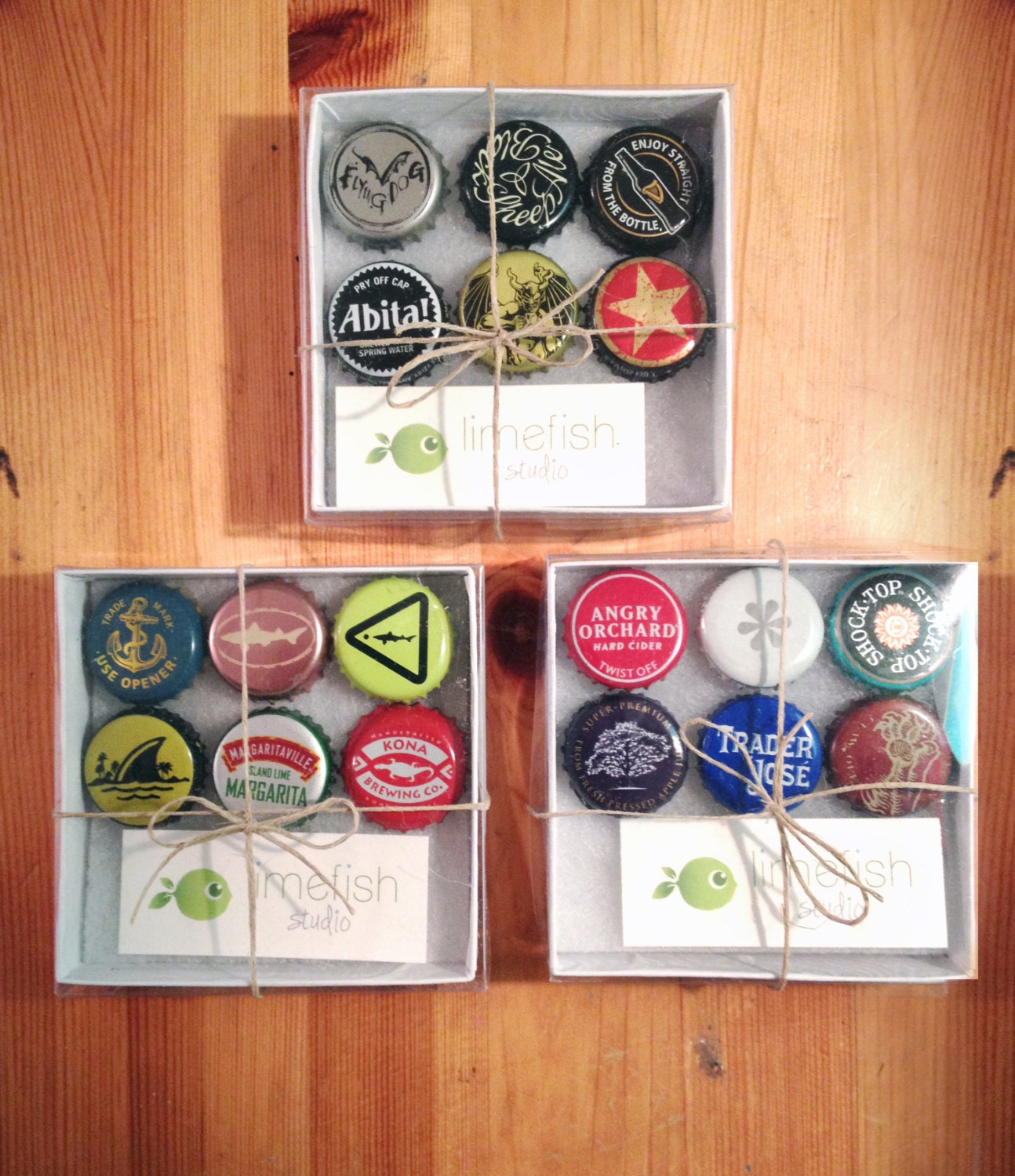 Bottlecap Magnets, Beer 6-Pack Gift Box Set