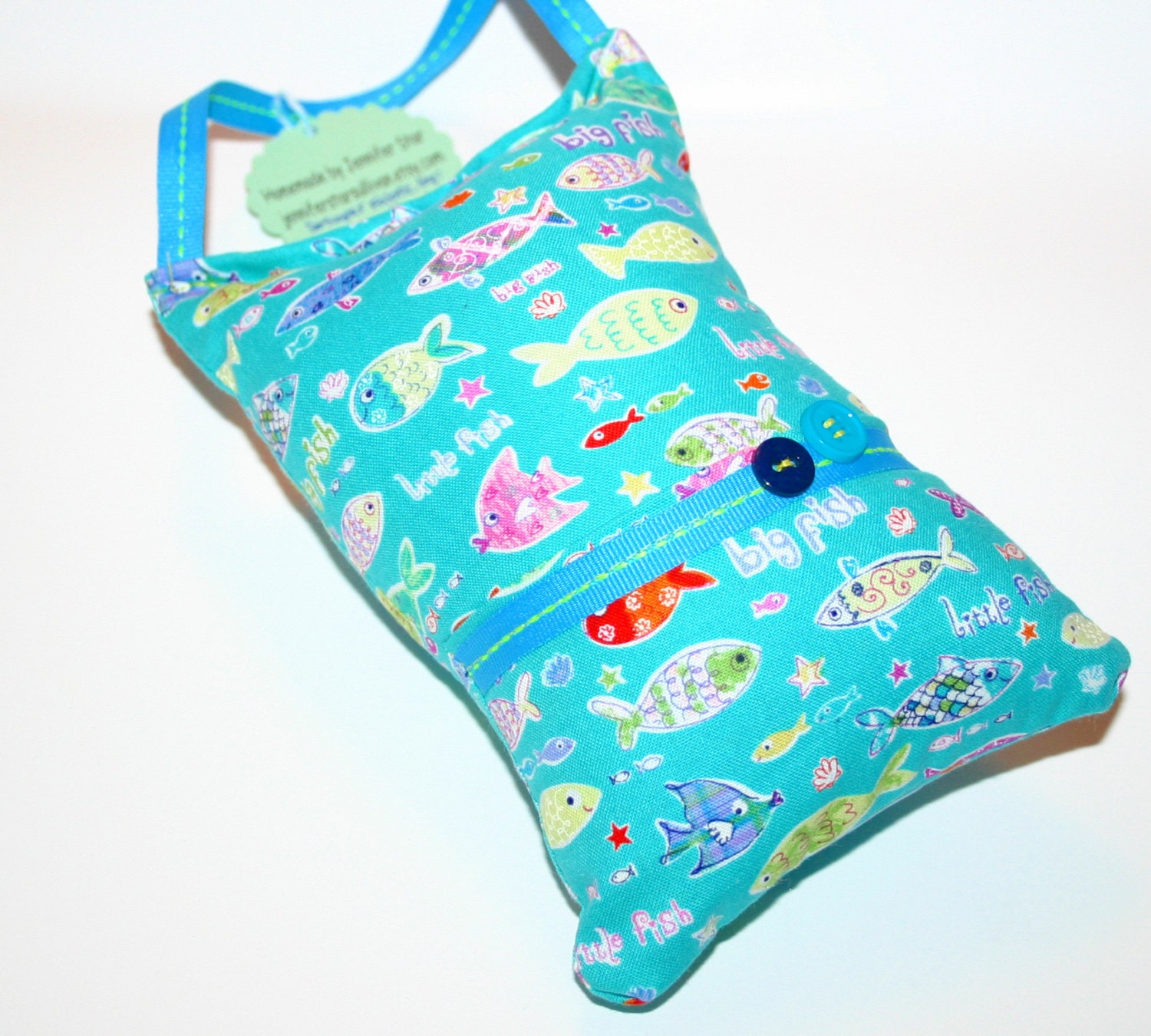 Fish Tooth Fairy Pillow Homemade Designer Fabric - By Jennifer Star
