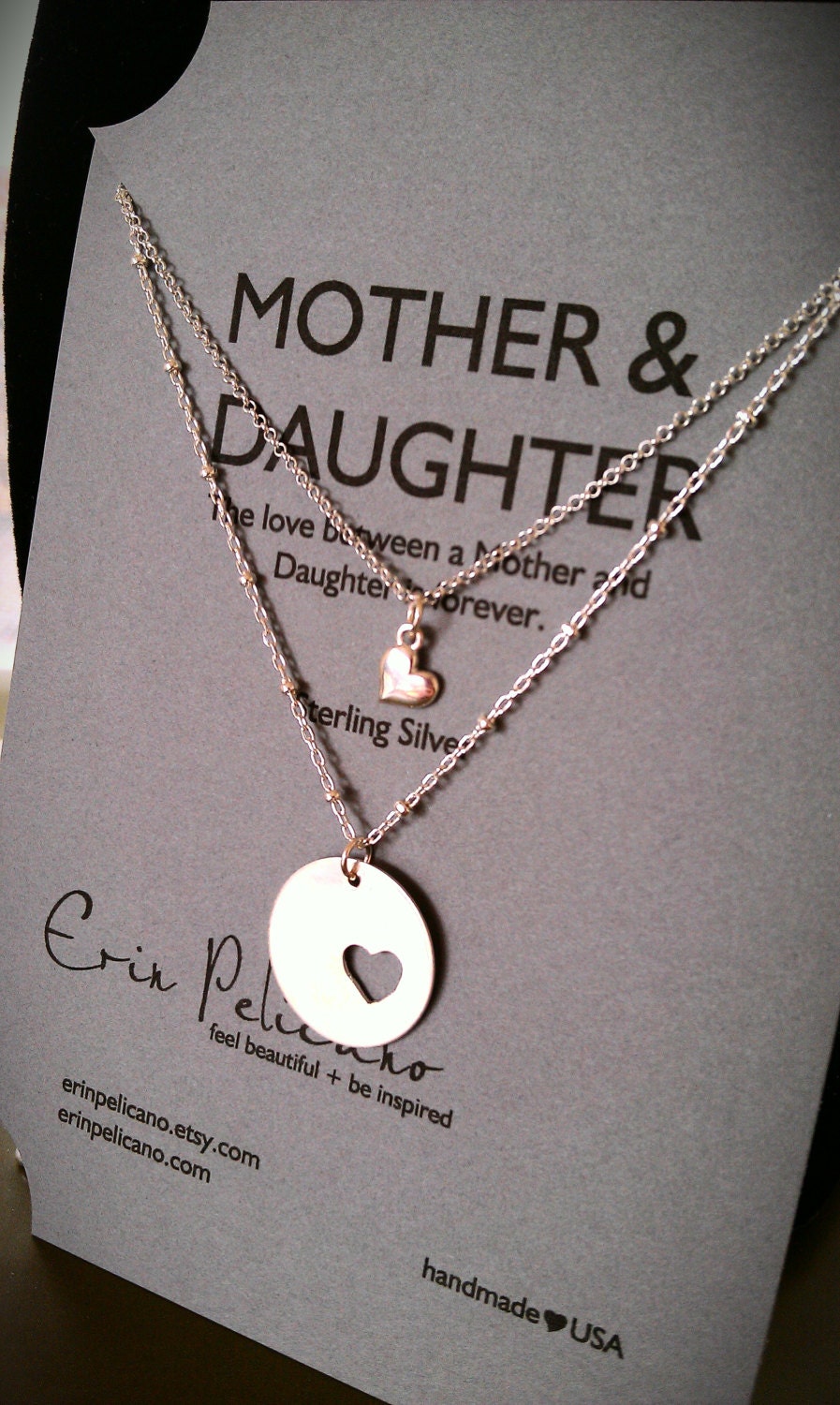 Mother Daughter Necklace Set // Inspirational Jewelry // Simple Delicate