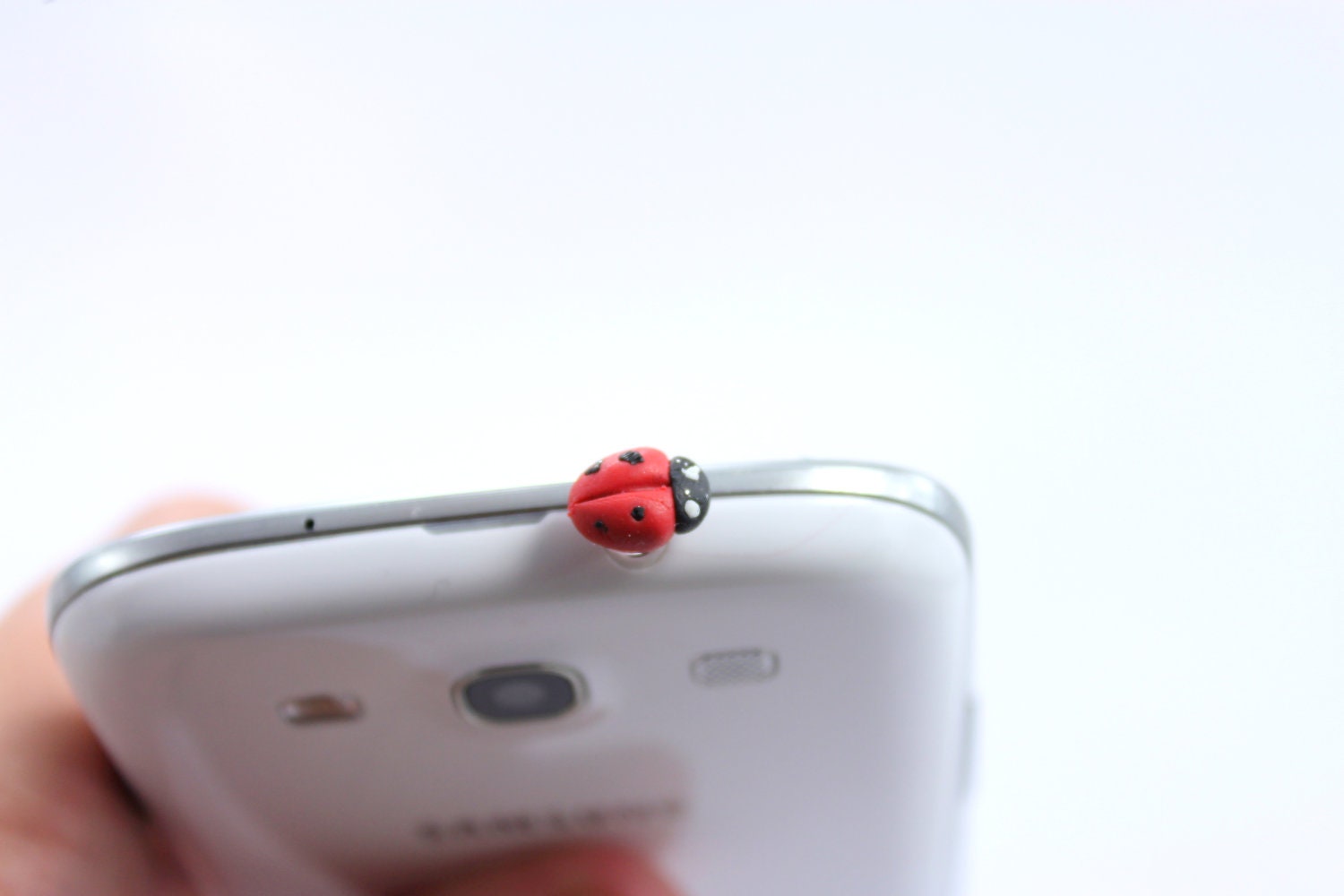 Phone Charm, Ladybug Earphone Plug, Dust Plug - iphone, Samsung Galaxy S3 S2  Accessories, Smart phone Accessories
