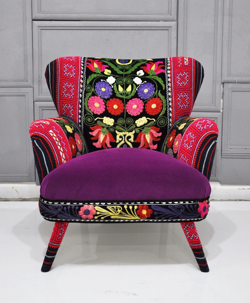 RESERVED Listing for Mindy: Patchwork armchair - Spring