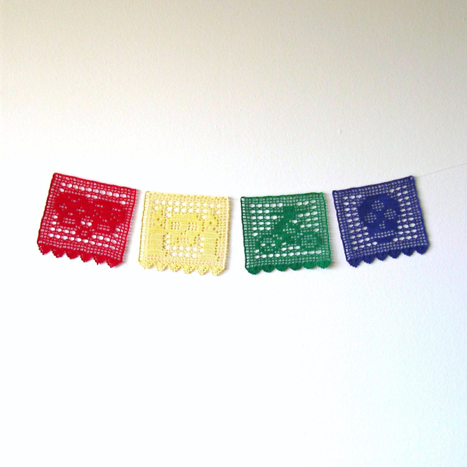 Day of the Dead Banner Crochet Pattern - Four Papel Picado Patterns - Dia de los Muertos - Mexican Home Decor