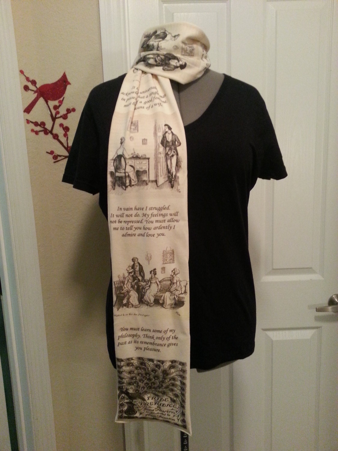Pride and Prejudice KNIT scarf - Regular or Infinity style available - made to order