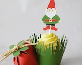 Gnome Cupcake Toppers In Your Choice of Color Qty 12 By Your Little Cupcake