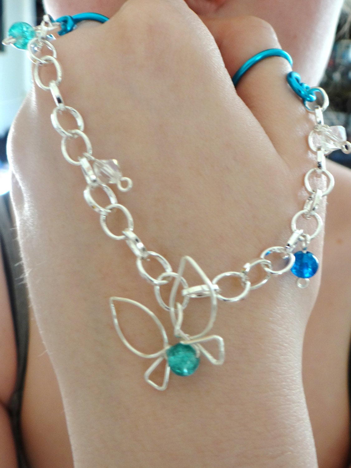 Hint Giving Navi Fairy Legend of Zelda Double Chain Ring