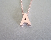 Petite Rose Gold Initial Charm Necklace