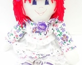 handmade Rag Doll cloth body girl ragdoll fabric toy children toddler, NF107