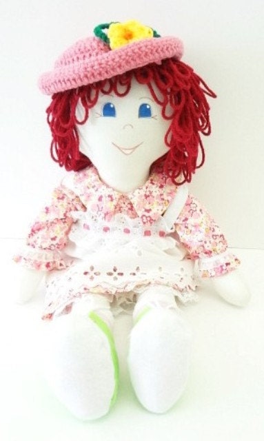 one of a kind cloth rag doll soft body traditional style NF119
