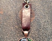Keychain, Leather and Metal,Steampunk Rocker Style