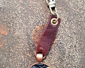 Keychain, Leather and Metal,Steampunk Rocker Style