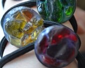 Genuine Sea Glass Ponytail Holder  Red, Yellow or Green