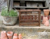 Cage à oiseau - Vintage French Birdcage, Copper and Wood