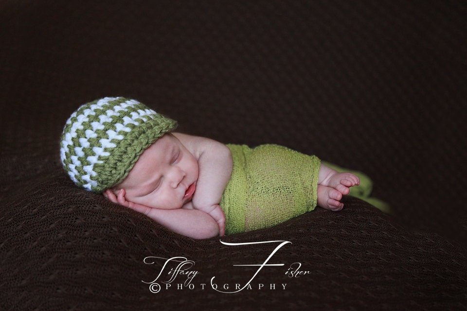 SALE Newborn Newsboy Striped Brimmed hat Ready to Ship Photography Prop  (many colors available sizes nb, 1-3mos, 3-6mos, 6-12mos)