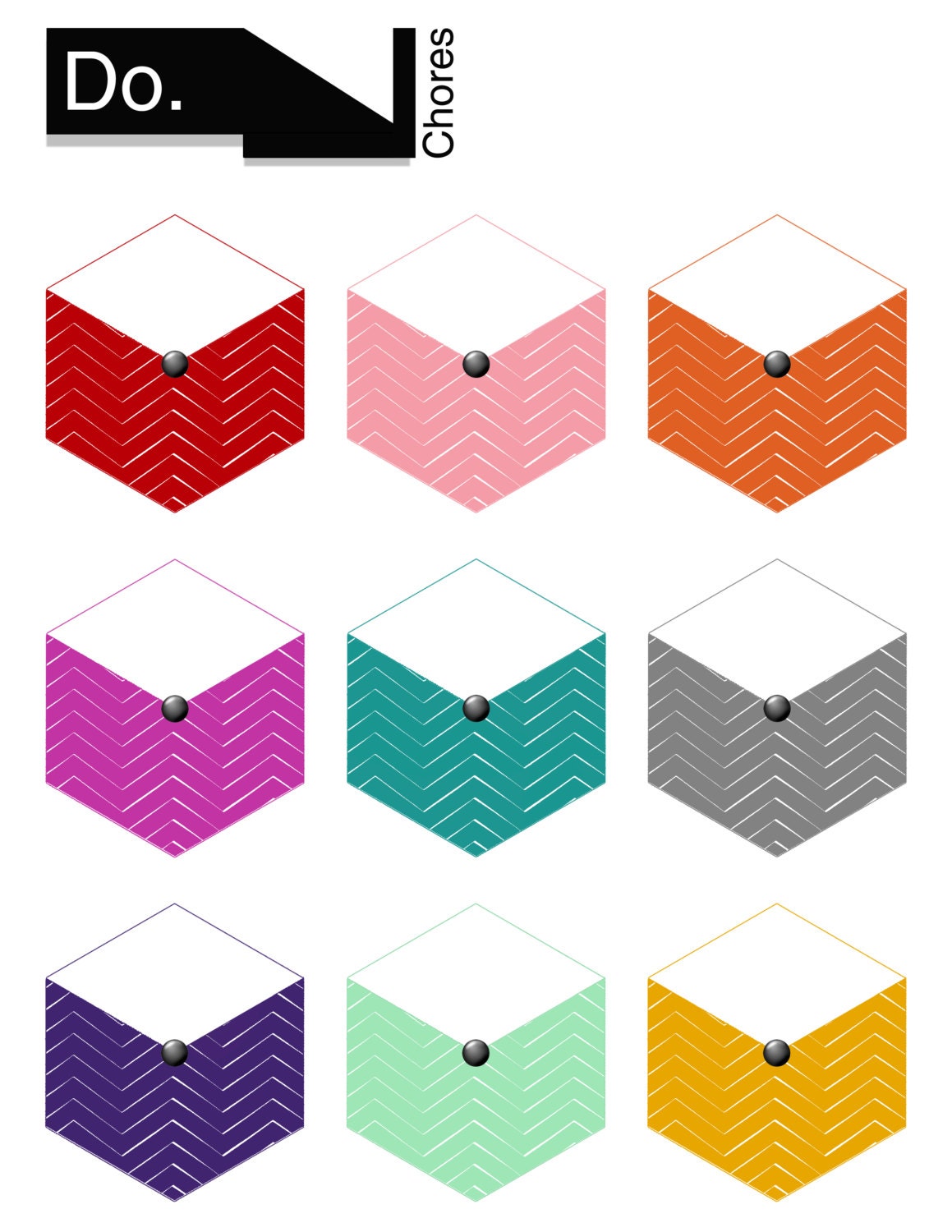 Blank Geometric Hexagon / Chevron Chore Chart