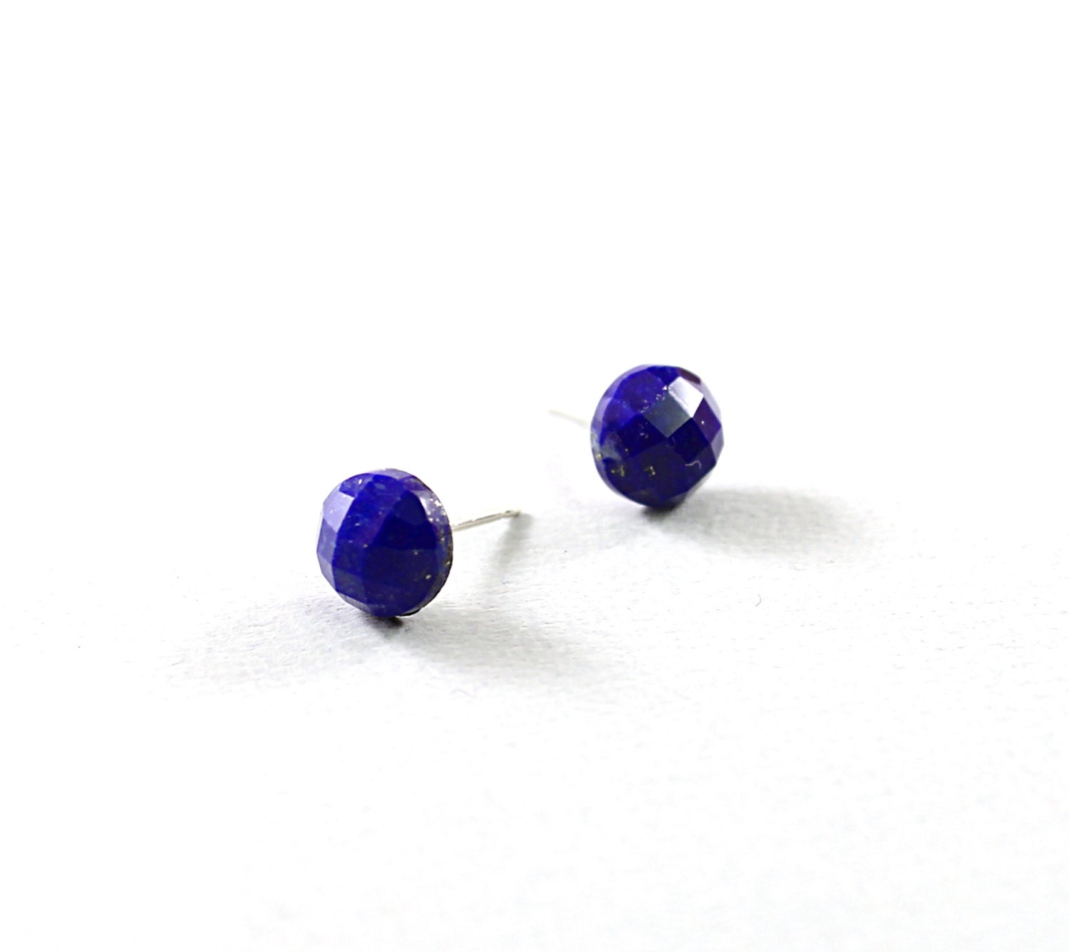 Lapis lazuli stud earrings sterling silver studs blue jewelry