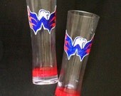 Washington Capitals Custom Painted Beer Glass Caps Rock the Red Polkadots & Chevron