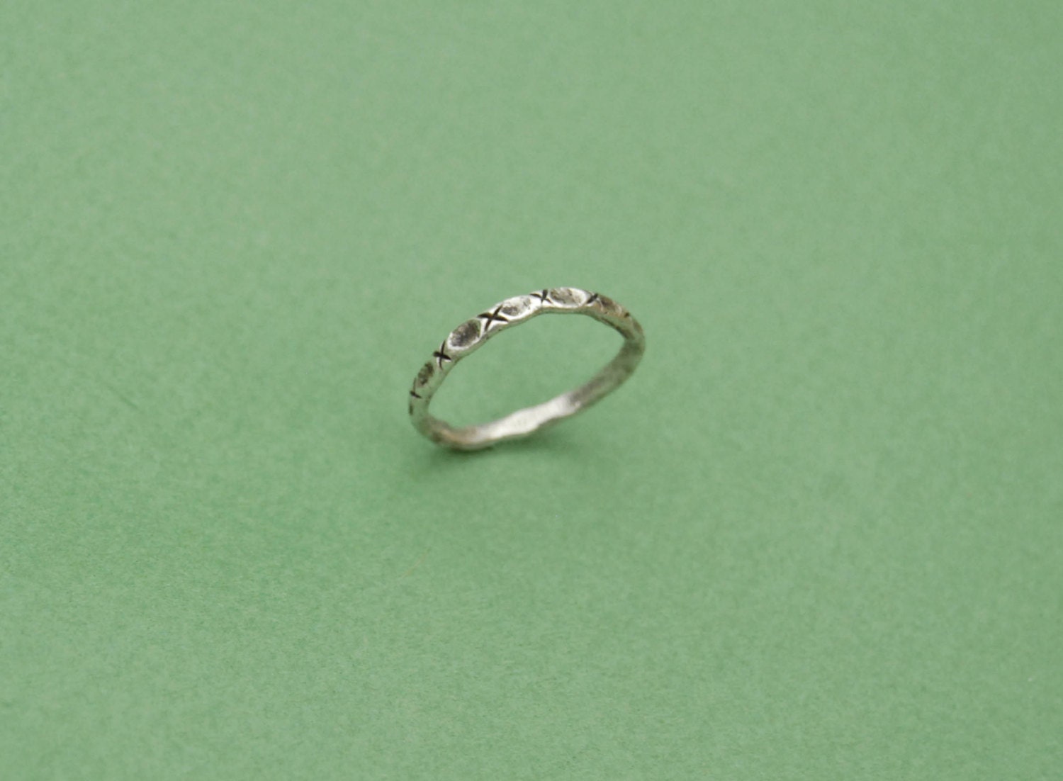 Little x silver ring