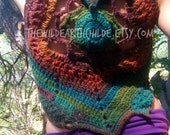 Psychedelia Crochet Mandala Pixie Vest Underbust Waistcoat Sweater - OOAK - Made To Order