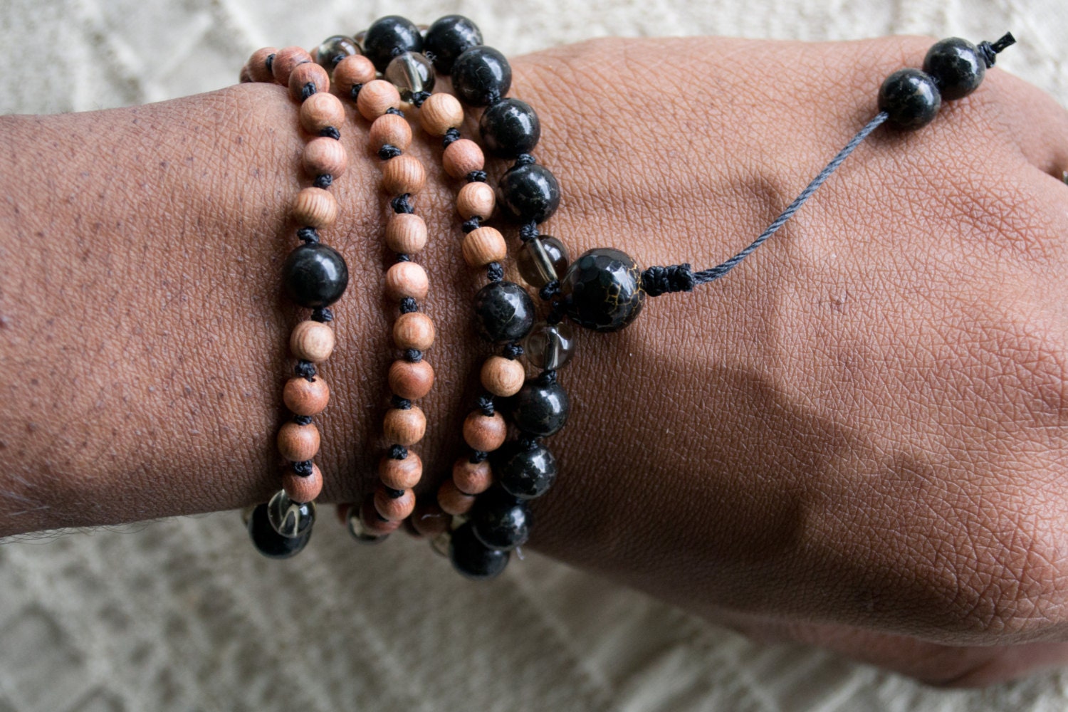 SALE - 108 Wood Hand-knotted Mala Beads - Yoga Jewerly - Yoga Mala