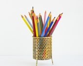 Vintage Gold Pencil Holder