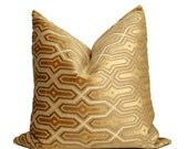 Cream Velvet Fretwork Pillow