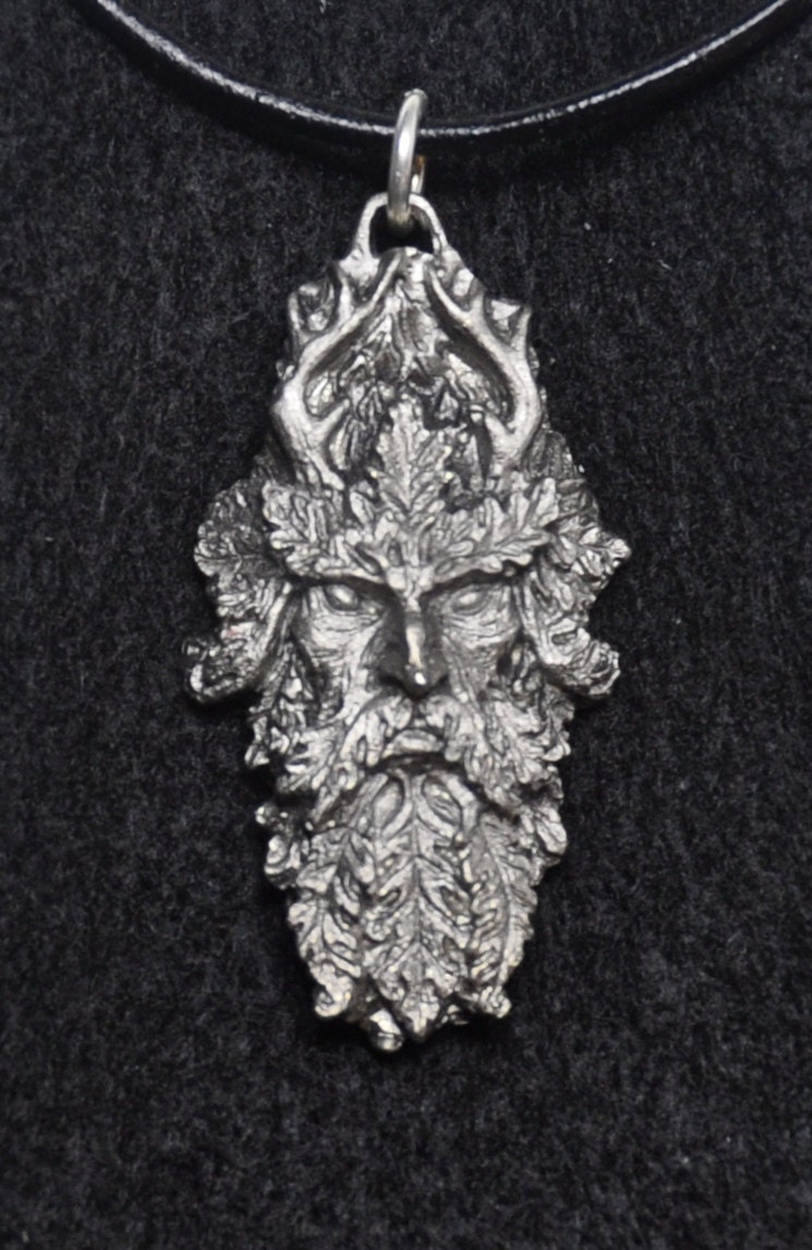 Green Man Pewter Pendant