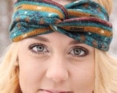 Urban Turban, COZY TRIBAL Stretchy Turband, Twist, Workout, Crossfit, Yoga, Headband, Hair wrap, Boho hippie turban