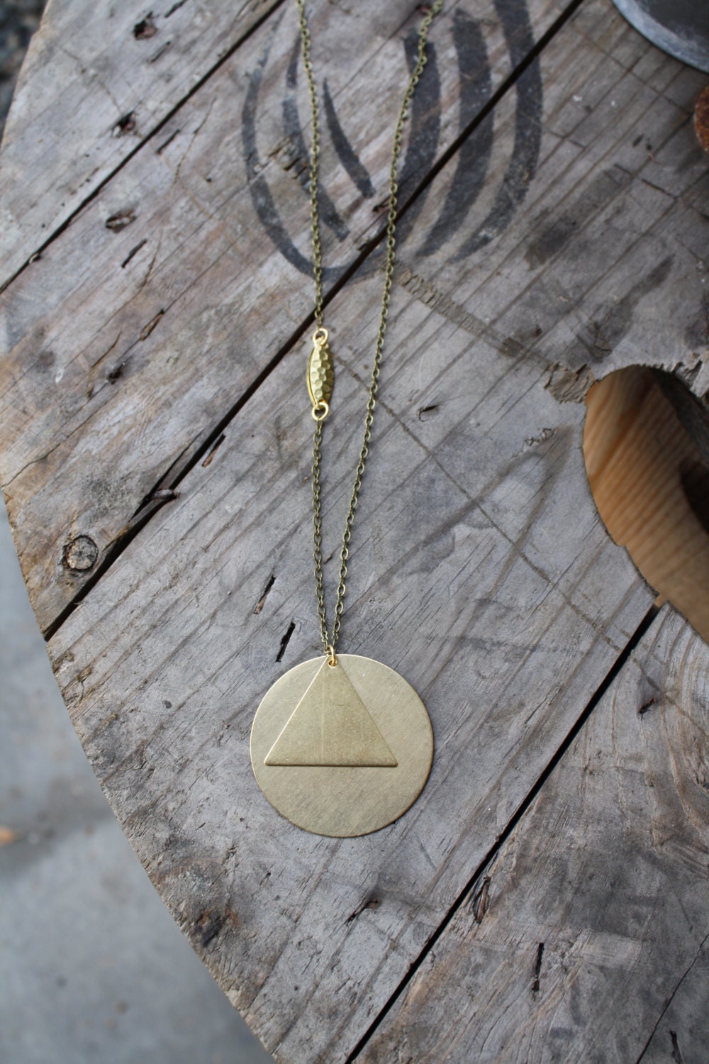 Circle Triangle Pendant Necklace