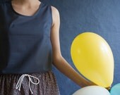 ENCRE tank top (cotton navy blouse) - made to order