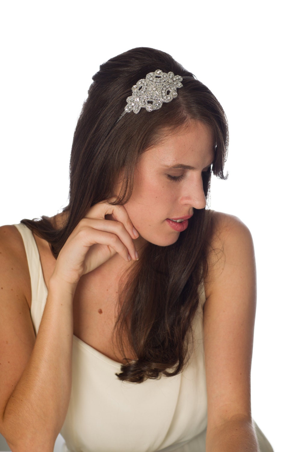 Crystal Applique Bridal / Evening Headband- Hair Accessory