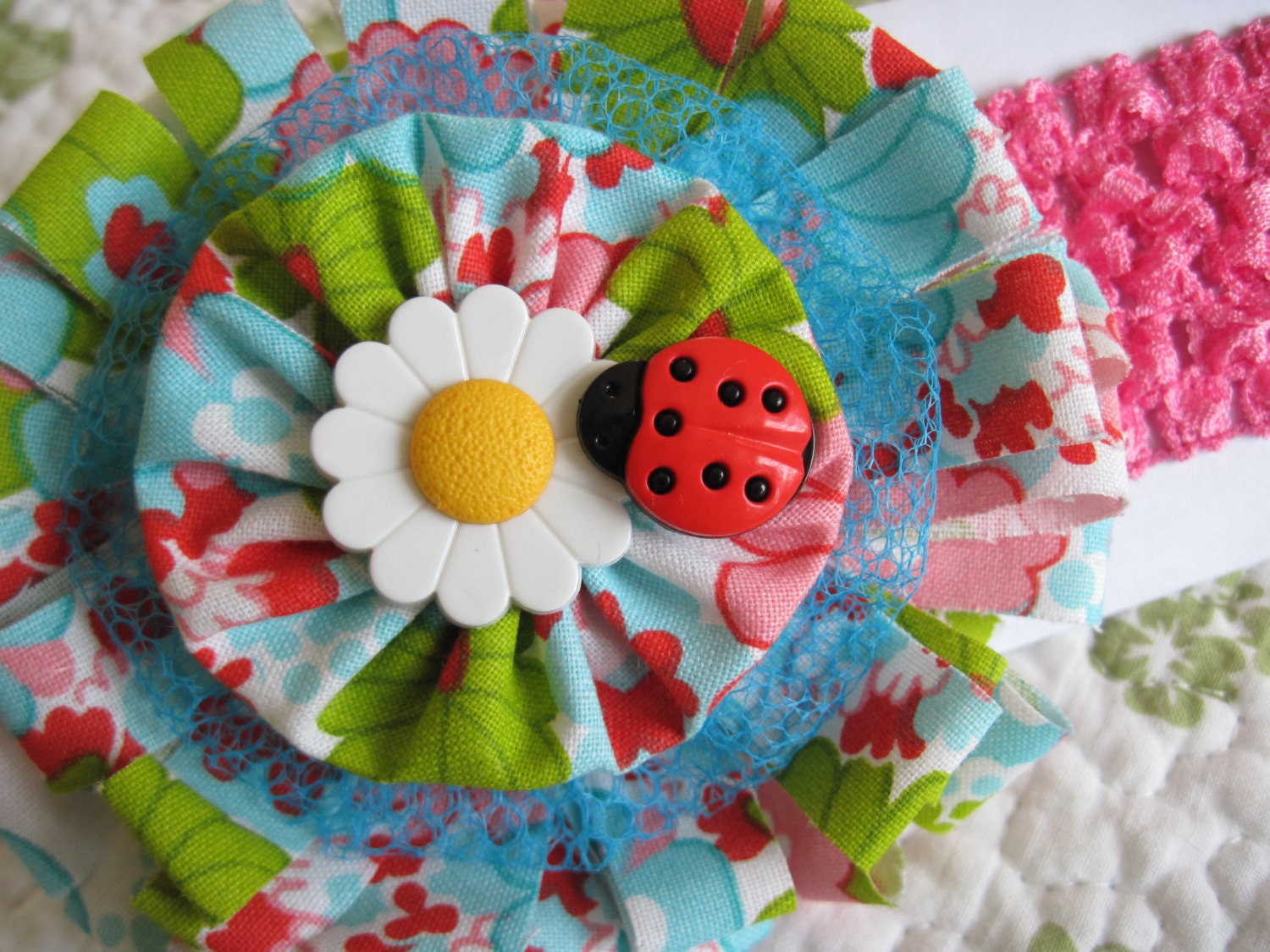 Ladybug Garden Party Baby Headband