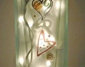 RETRO HEARTS Recycled Glass Bottle Accent Lamp/Light-Great Gift Idea