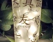 FRIENDS SENTIMENTS Recycled Glass Bottle Accent Lamp/Light-Great Gift Idea
