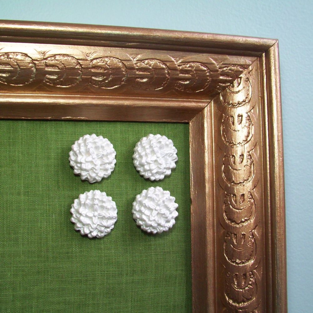 White Flower thumbtacks pearl push pins desk accessories Cork board pushpins Large floral office supplies