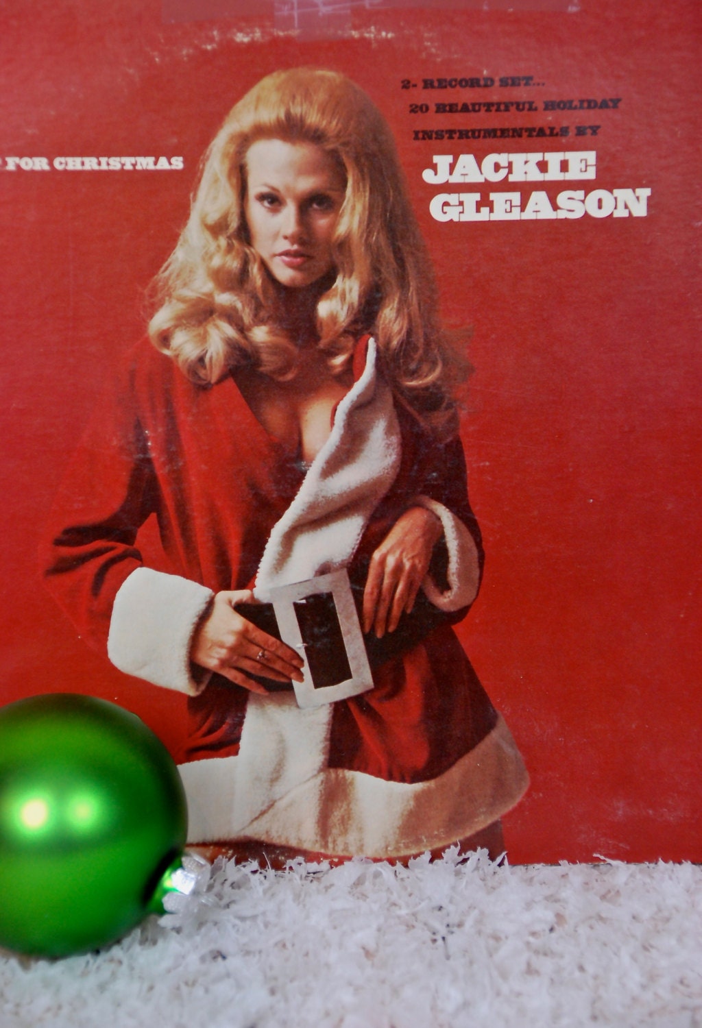 Vintage Jackie Gleason 2 Record Set All I Want for Christmas, Meow